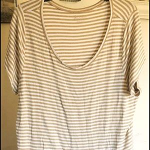 Plus Size 22/24 Lane Bryant Tan & Cream Striped